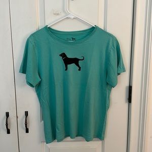 Teal Black Dog tshirt